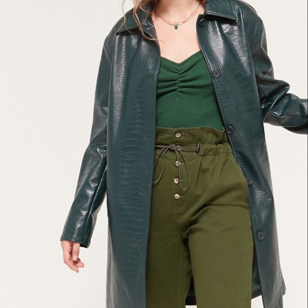 WM szLG - UrbanOutfitter Green Crocodile Jacket